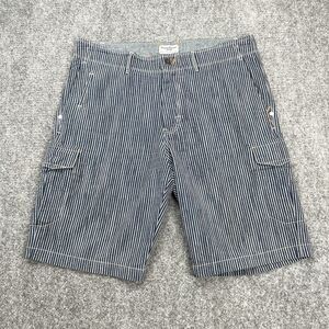 Tommy Bahama Shorts Mens Size 34 Blue Engineer Stripe Golf Casual 11 Inch Inseam